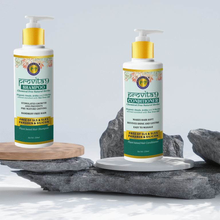 Plants & Petals Provita9 Herbal Shampoo – Natural Chemical-Free Hair Cleanser Shampoo