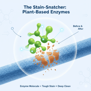 Plant-based enzymes removing tough stains