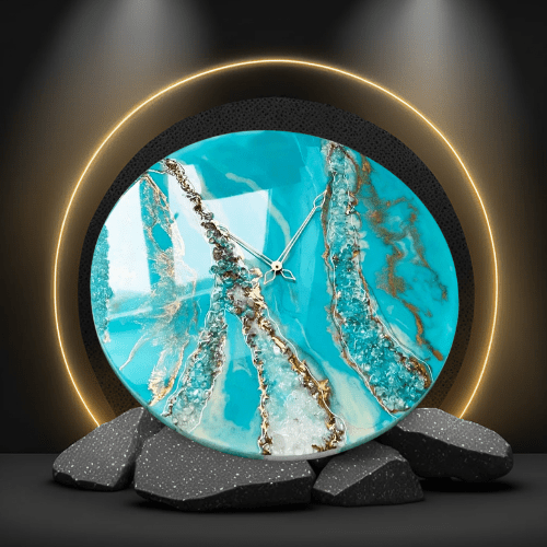 RangDe Arts Geode Inspired Resin Wall Clock — Premium Home Decor India