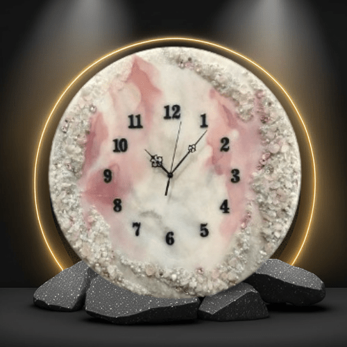 RangDe Arts Premium Geode Resin Wall Clock — Luxury Handmade Home Decor India