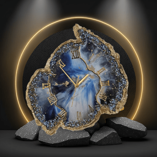 RangDe Arts Ocean Wave Resin Wall Clock — Handcrafted by RangDe India