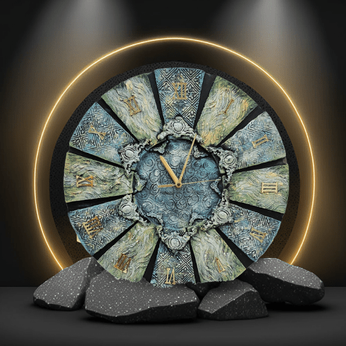 RangDe Arts Premium Wall Clock — Handmade Resin Art India